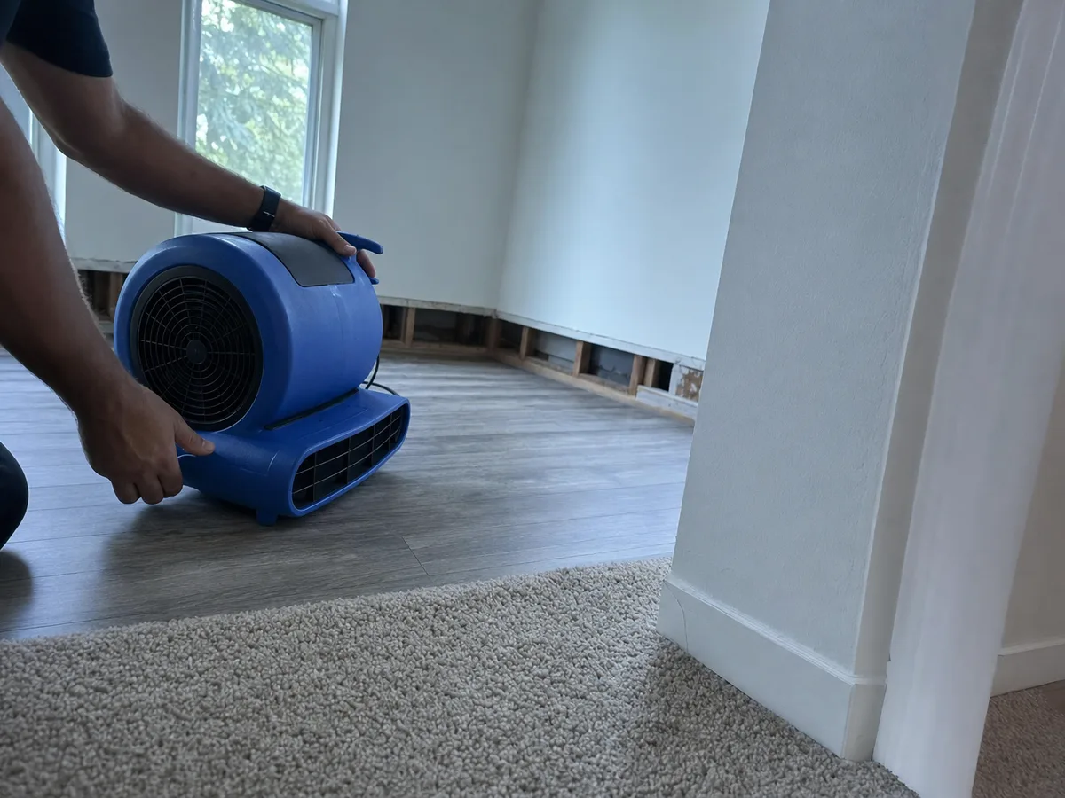 carpet cleaning technician on the job in Mission Hills, CA